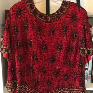 Red beaded top